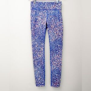 Athleta Girl Printed Leggings Size M (8-10) Blue Pink Athletic